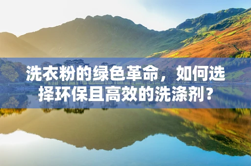洗衣粉的绿色革命，如何选择环保且高效的洗涤剂？