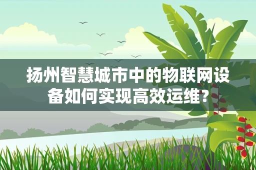 扬州智慧城市中的物联网设备如何实现高效运维？