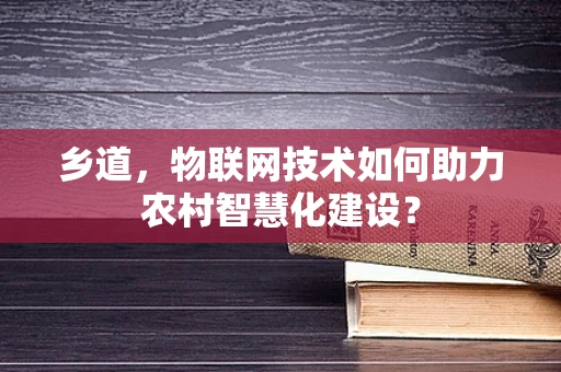 乡道，物联网技术如何助力农村智慧化建设？