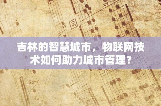 吉林的智慧城市，物联网技术如何助力城市管理？