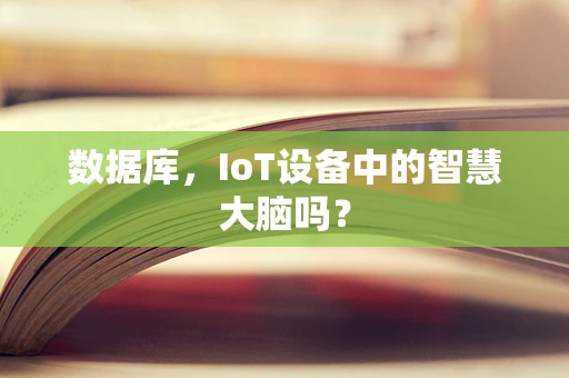 数据库，IoT设备中的智慧大脑吗？