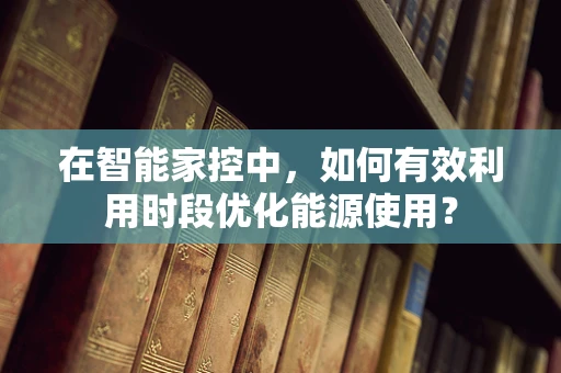在智能家控中，如何有效利用时段优化能源使用？