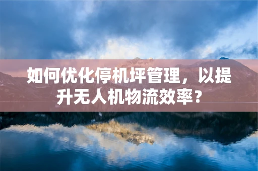如何优化停机坪管理，以提升无人机物流效率？