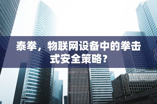 泰拳，物联网设备中的拳击式安全策略？