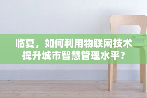 临夏，如何利用物联网技术提升城市智慧管理水平？