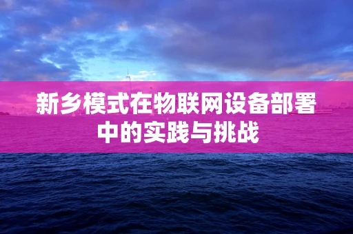 新乡模式在物联网设备部署中的实践与挑战