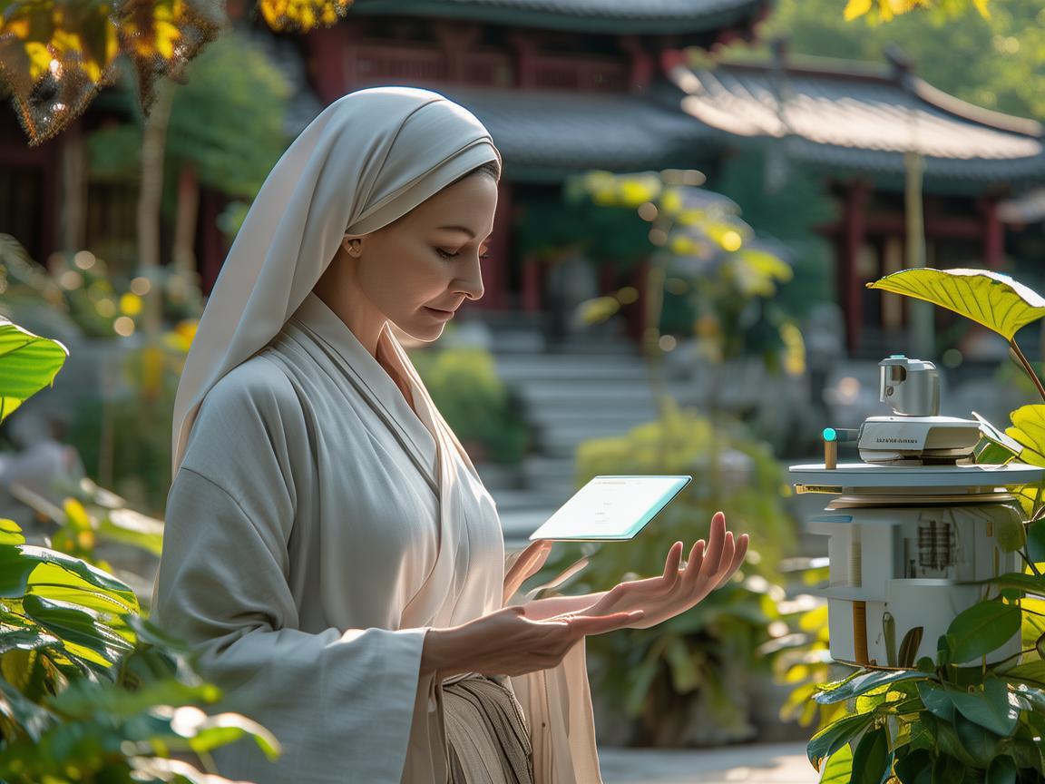 尼姑在物联网（IoT）时代，如何利用智能技术为寺庙生活带来新体验？